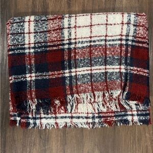 Plaid Fringe Infinity Scarf